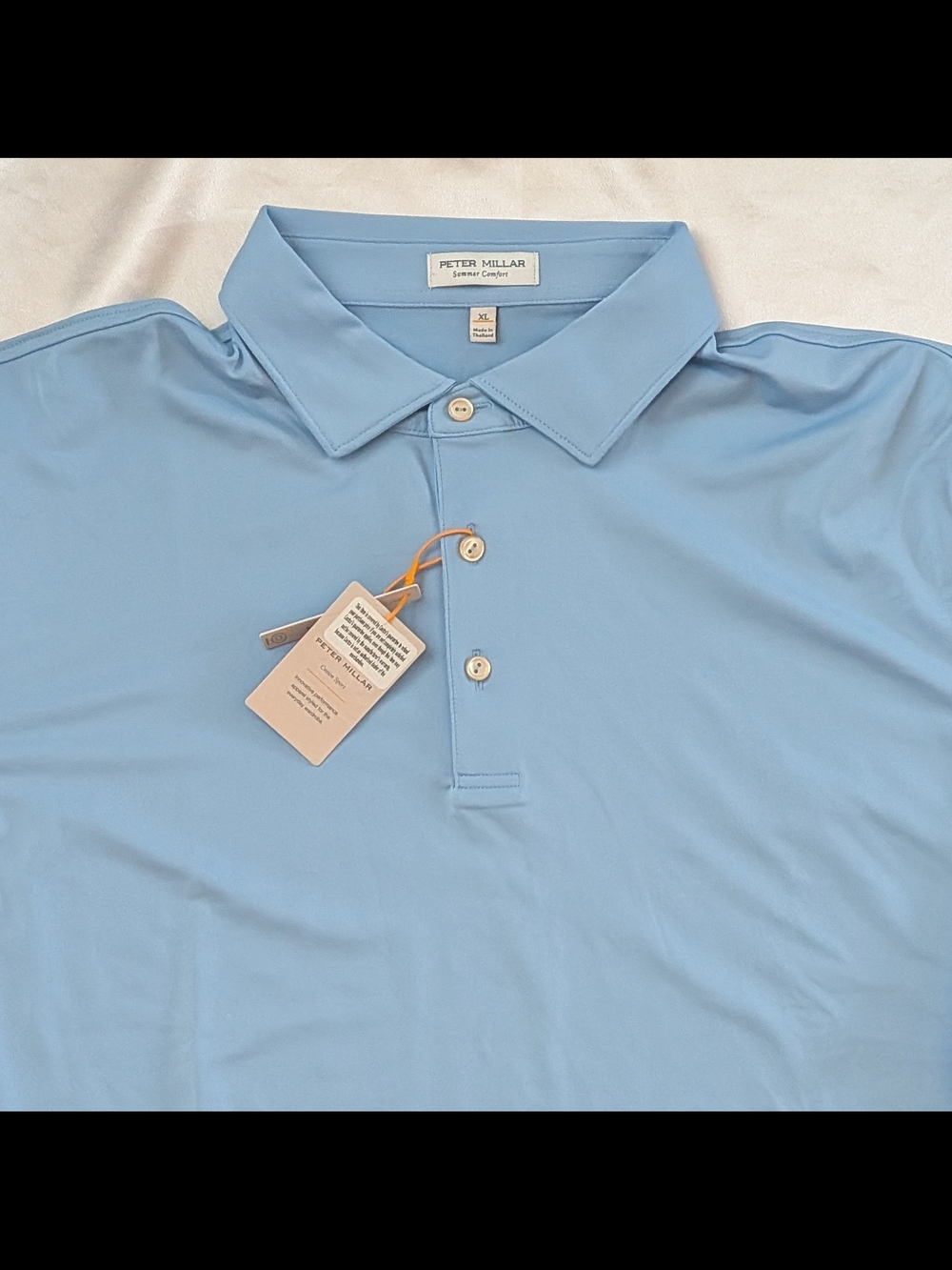 Peter Millar Men's Cottage Solid Performance Polo Shirt Blue XL